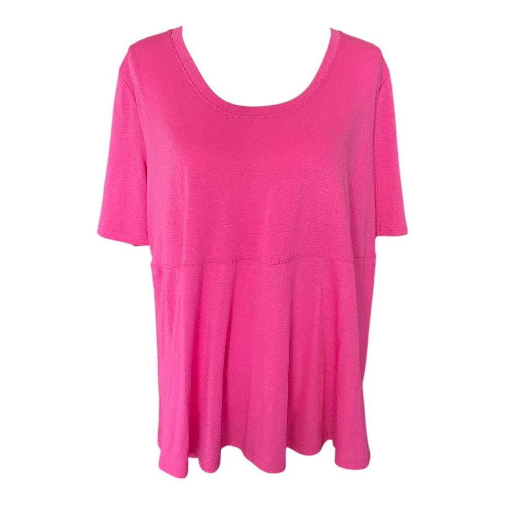 NWT Women West Loop Pink babydoll Tunic Top 3/4 Short Sleeve Shirt